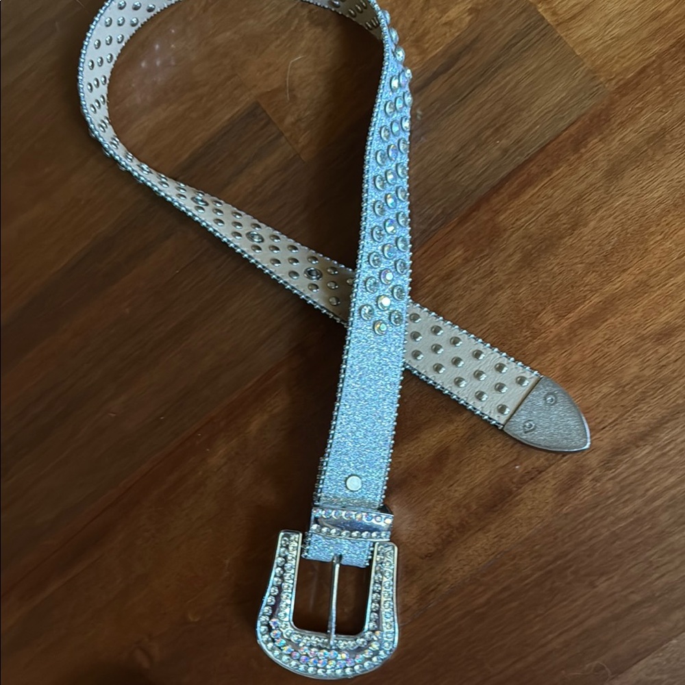 Elegant Silver Studded Belt